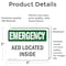 Signmission AED Located Inside, 5 in W x Rectangle, Vinyl Decal OS-2PACK-EM-D-35-L-10288 - alternate 2